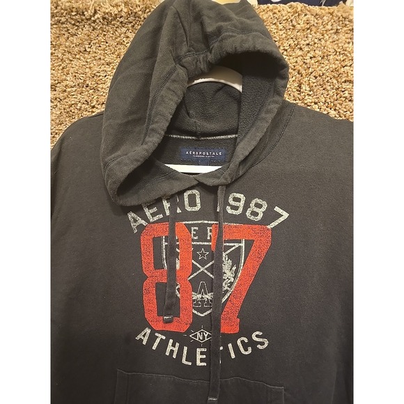 Aeropostale Sweatshirt Women XLarge Gray Hoodie Pullover 1987 Vintage - Picture 2 of 8